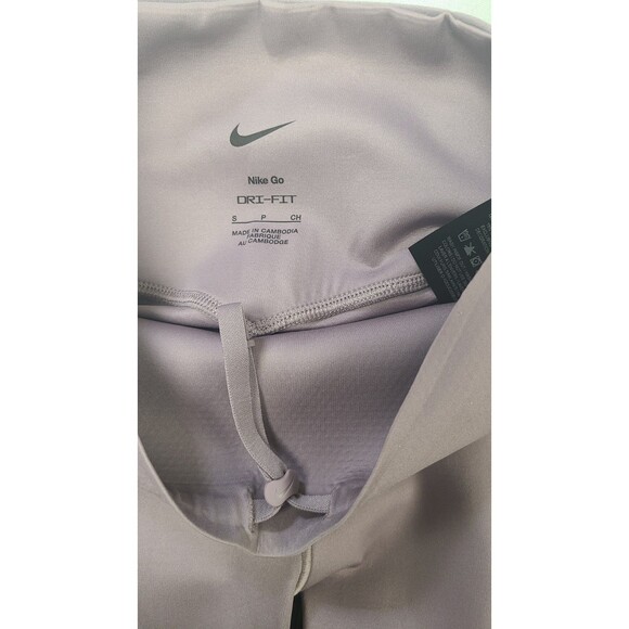 Nike Dri Fit GO Womens Small High Waist Biker Running Yoga Shorts Purple Pants - Picture 3 of 5